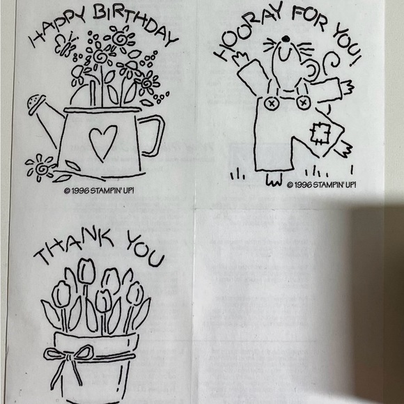 🌷Stampin Up NICE & EASY NOTES Wood Mounted Stamp Set Thank You Get‎ Well Heart - Picture 3 of 7